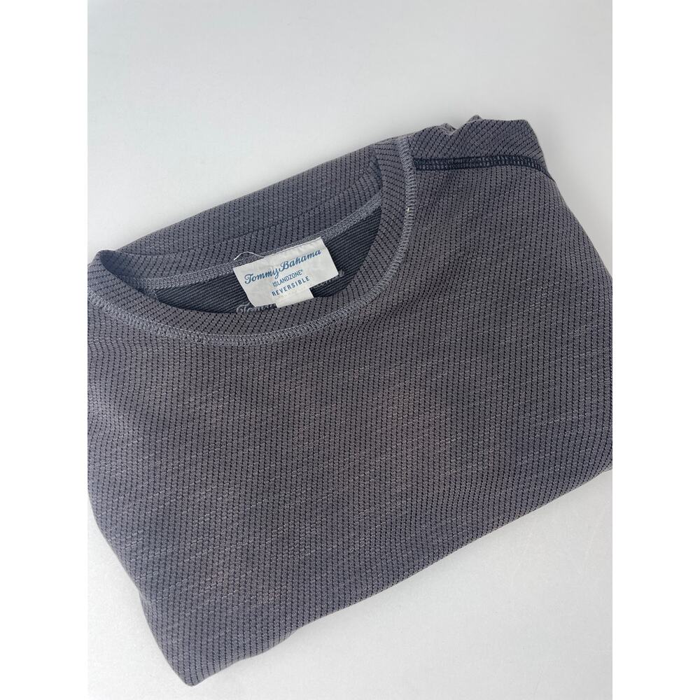 Tommy Bahama Island Zone Reversible Shirt Men’s M Charcoal Gray Vacation Beach